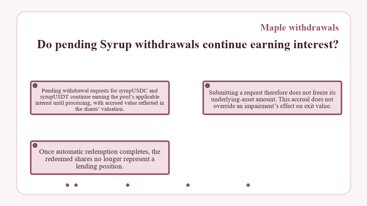 Do pending Syrup withdrawals continue earning interest? (Maple withdrawals) - illustration